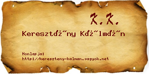 Keresztény Kálmán névjegykártya